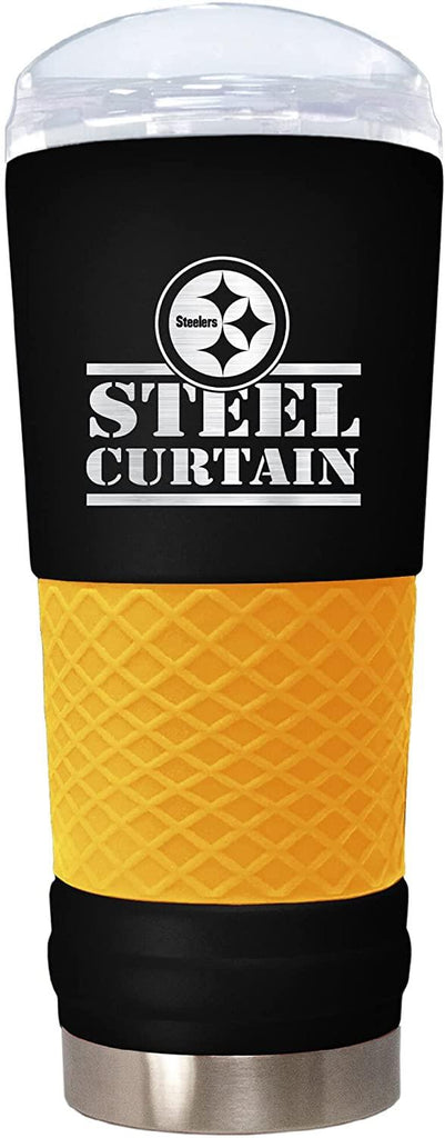 Great American Products NFL Pittsburgh Steelers Powder Coated Rally Cry Draft Tumbler 24oz