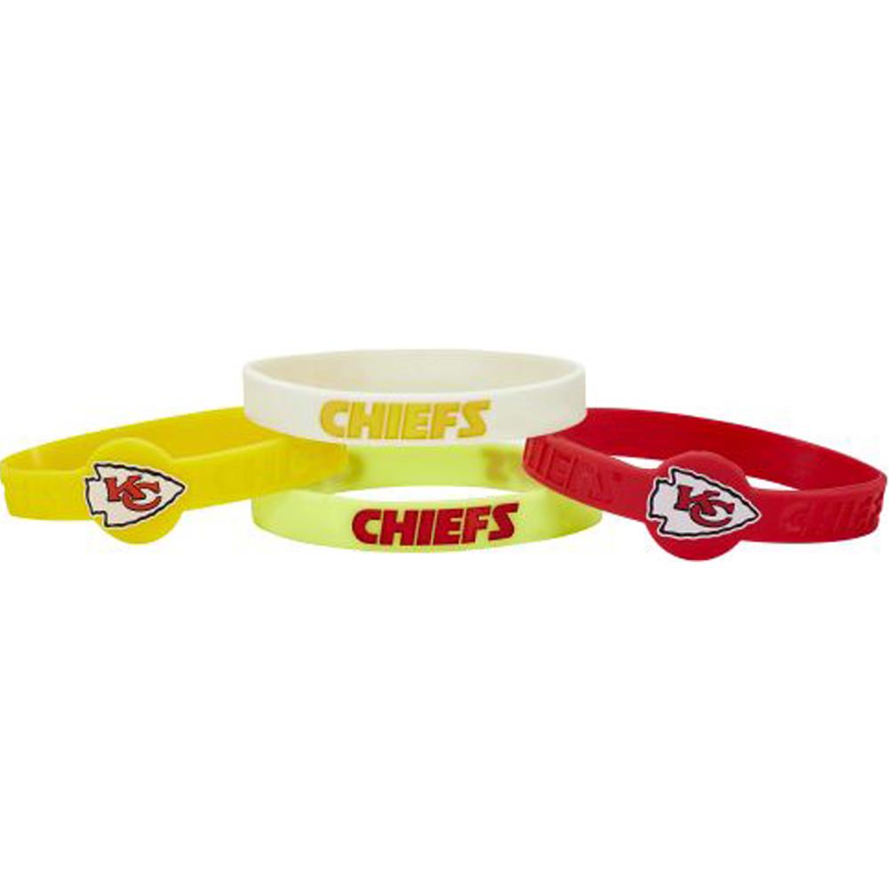 Aminco NFL Kansas City Chiefs 4-Pack Silicone Bracelets