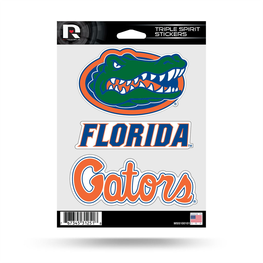 Rico NCAA Florida Gators Triple Spirit Stickers 3 Pack Team Decals