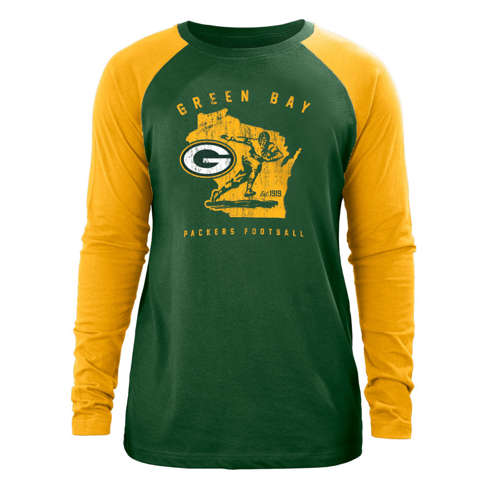 New Era Men's NFL Green Bay Packers Throwback State Long Sleeve T-Shirt