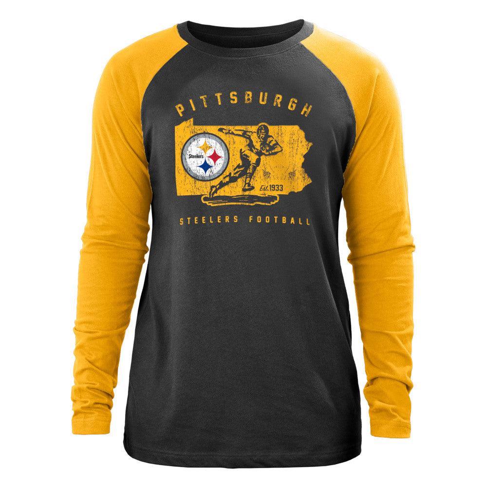 New Era Men's NFL Pittsburgh Steelers Throwback State Long Sleeve T-Shirt