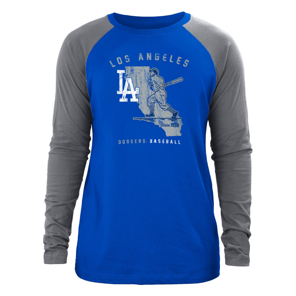 New Era Men's MLB Los Angeles Dodgers Throwback State Long Sleeve T-Shirt
