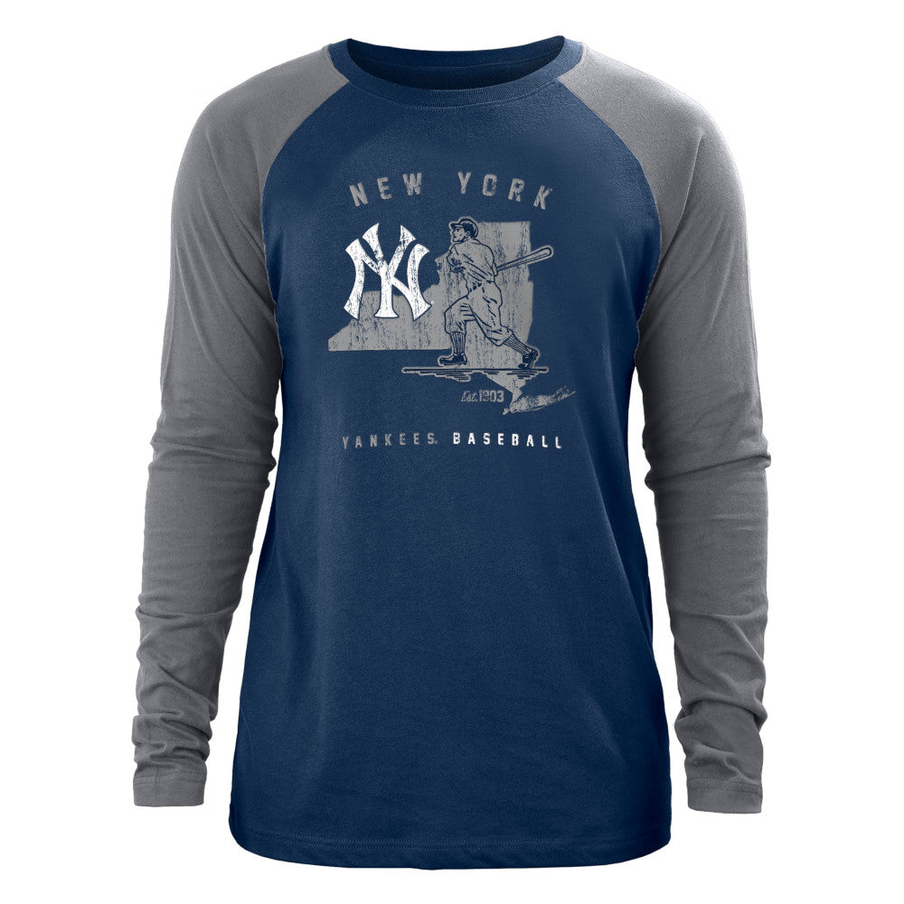 New Era Men's MLB New York Yankees Throwback State Long Sleeve T-Shirt