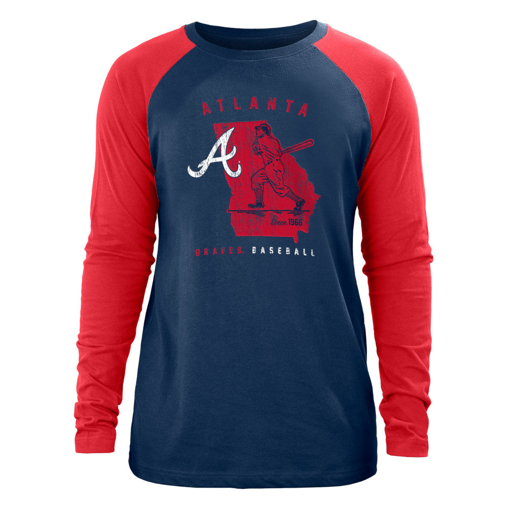 New Era Men's MLB Atlanta Braves Throwback State Long Sleeve T-Shirt