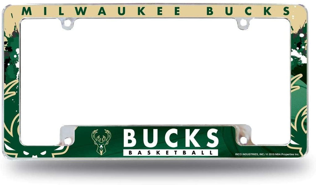 Rico NBA Milwaukee Bucks Auto Tag All Over Chrome Frame AFC