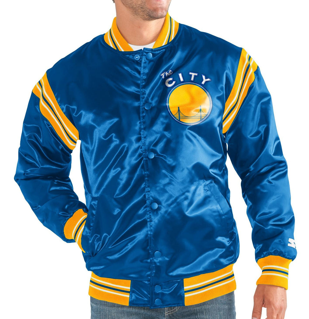Starter Golden State Warriors Blue And Yellow Varsity Jacket