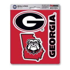 Fanmats NCAA Georgia Bulldogs Team Decal - Pack of 3