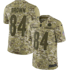 Nike NFL Men's #84 Pittsburgh Steelers Antonio Brown Salute To Service Limited Jersey Camo