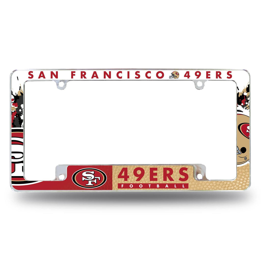Rico NFL San Francisco 49ers Auto Tag All Over Chrome Frame AFC