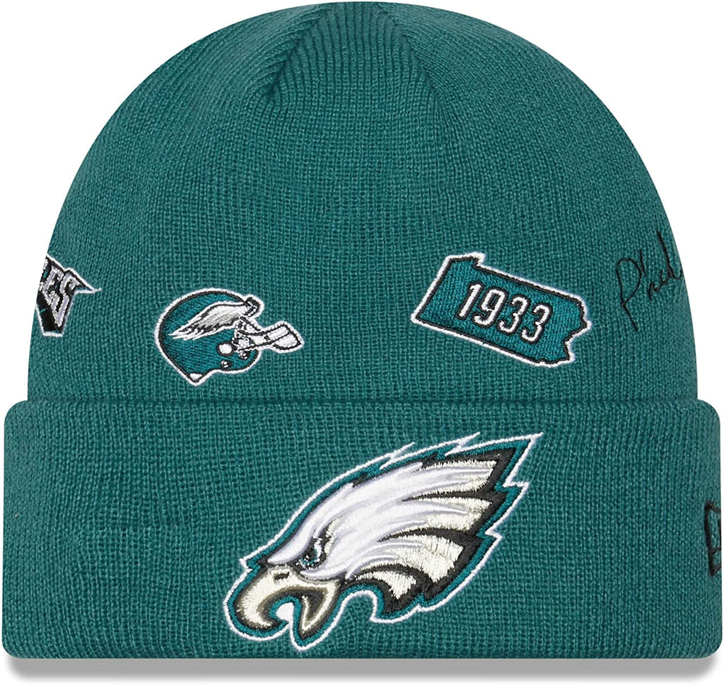 New Era NFL Men's Philadelphia Eagles Identity Cuffed Knit Beanie Green OSFM