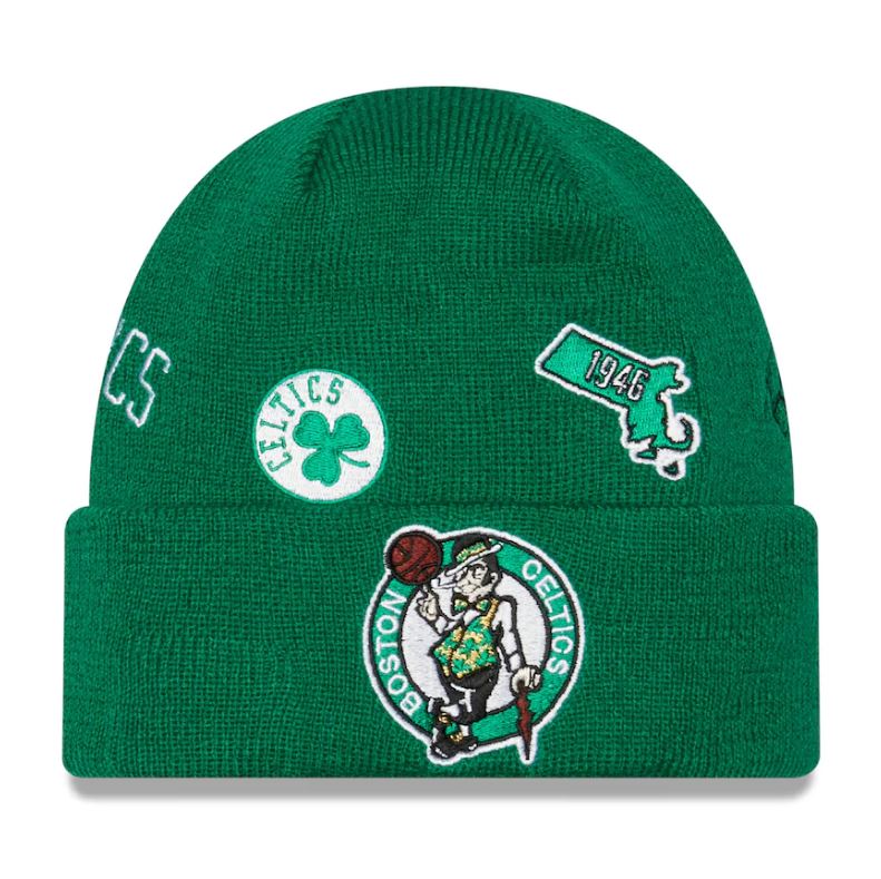 New Era NBA Men's Boston Celtics Identity Cuffed Knit Beanie Green OSFM