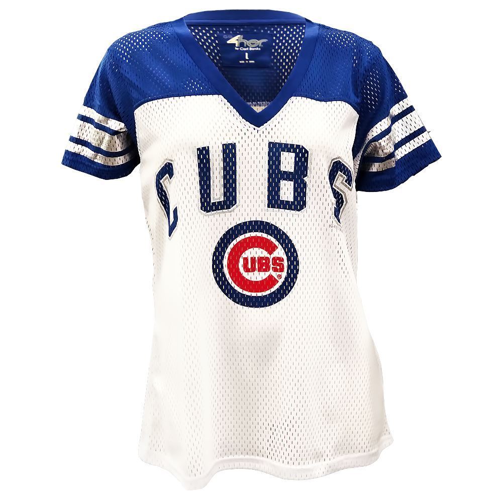 G-III MLB Women's Chicago Cubs All American V-Neck Mesh T-Shirt – Sportzzone