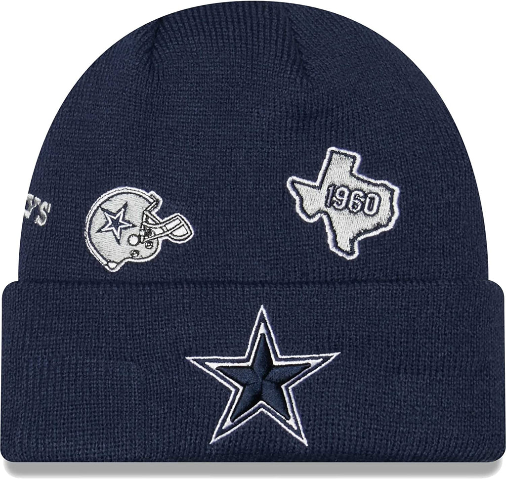 New Era NFL Men's Dallas Cowboys Identity Cuffed Knit Beanie Navy OSFM