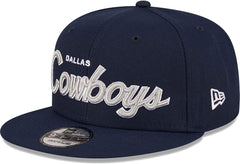 New Era NFL Men's Dallas Cowboys Script 9FIFTY Snapback Hat Navy OSFM