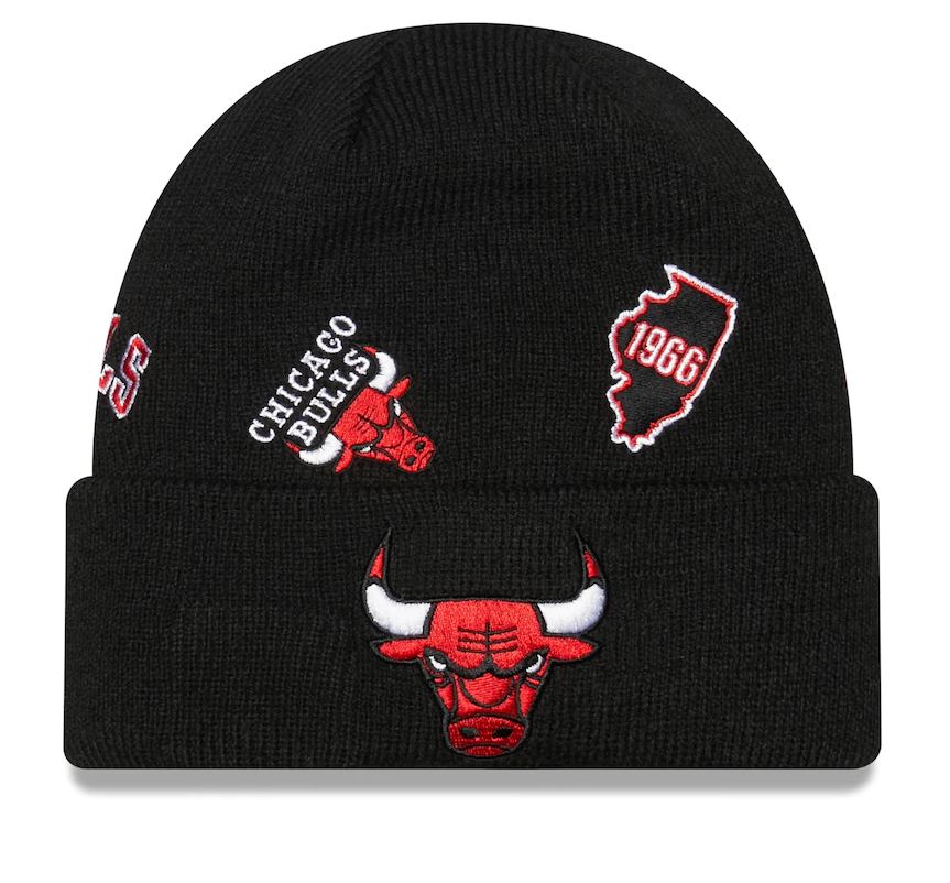 New Era NBA Men's Chicago Bulls Identity Cuffed Knit Beanie Black OSFM