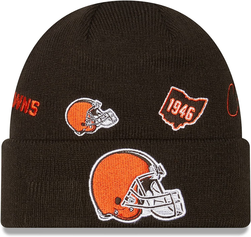 New Era NFL Men's Cleveland Browns Identity Cuffed Knit Beanie Brown OSFM