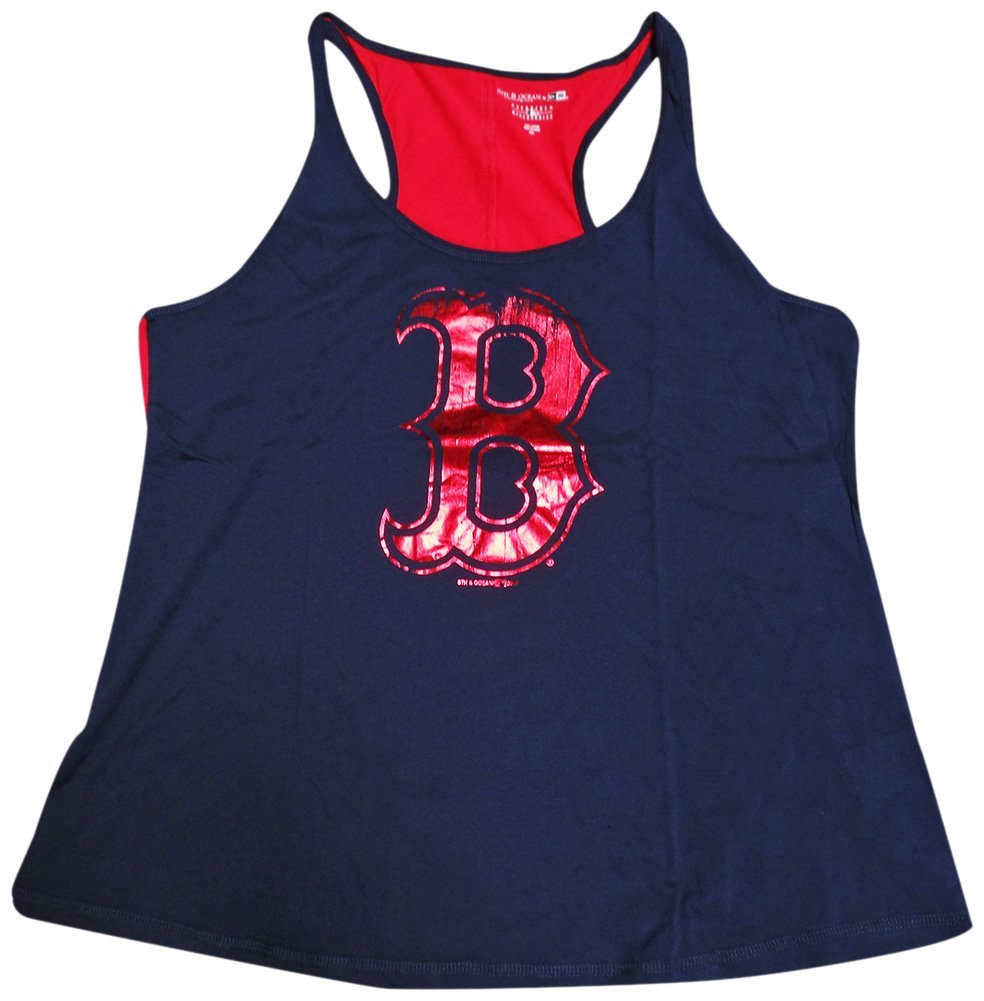 5th & Ocean MLB Women's Boston Red Sox Foil Tank Top
