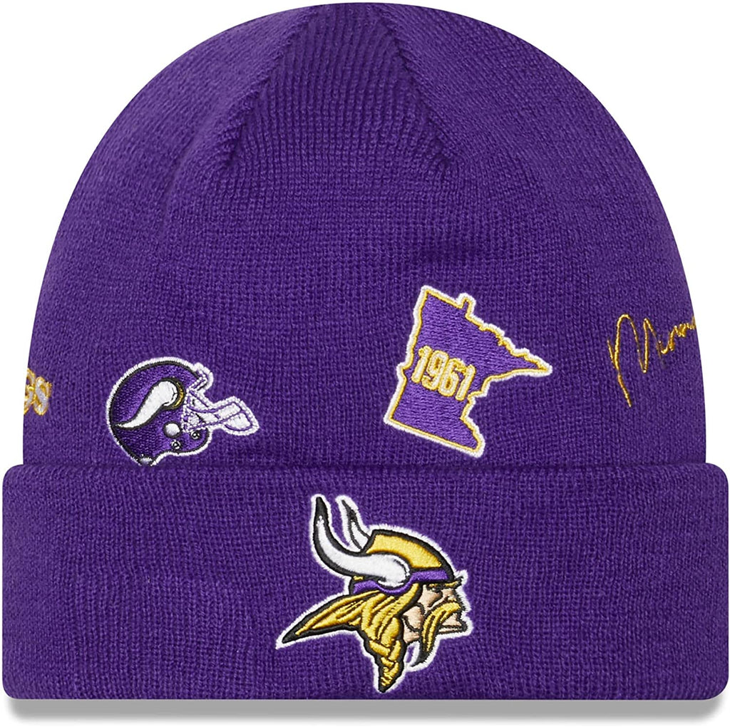 New Era NFL Men's Minnesota Vikings Identity Cuffed Knit Beanie Purple OSFM