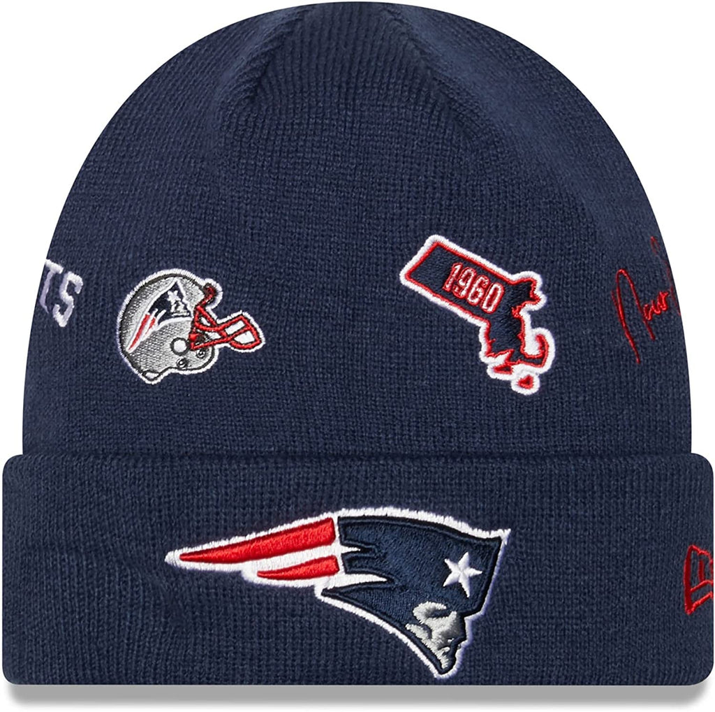 New Era NFL Men's New England Patriots Identity Cuffed Knit Beanie Navy OSFM