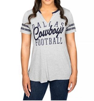 DCM NFL Women's Dallas Cowboys Bennett Slit T-Shirt