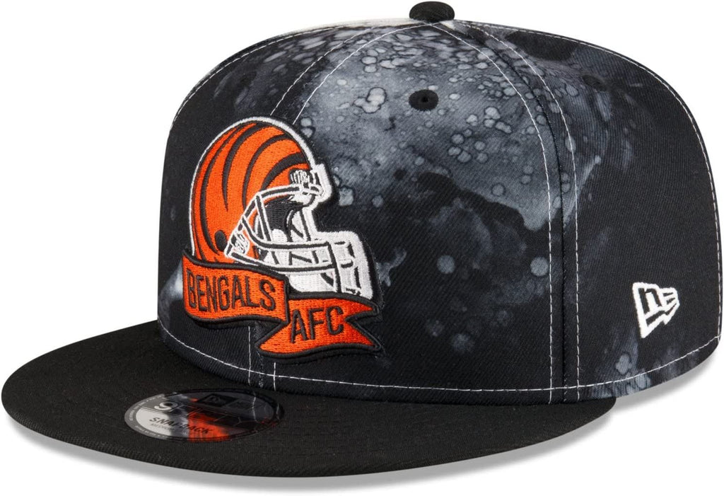 New Era NFL Men's Cincinnati Bengals 2022 Sideline 9FIFTY Ink Dye Snapback Hat Black OSFM