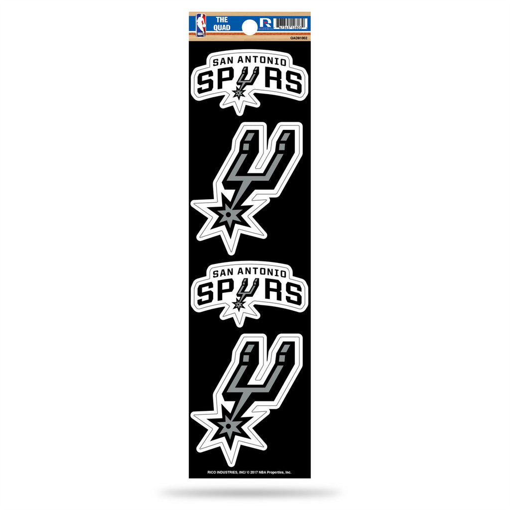 Rico NBA San Antonio Spurs The Quad 4 Pack Auto Decal Car Sticker Set QAD