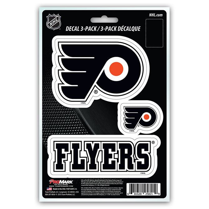 Promark NHL Philadelphia Flyers Team Decal - Pack of 3 (1 Stained)