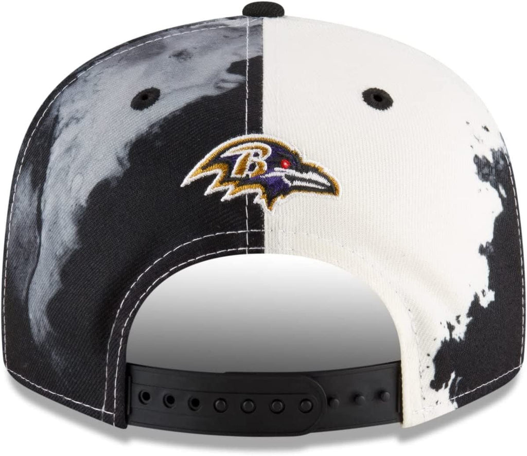 New Era NFL Men's Baltimore Ravens 2022 Sideline 9FIFTY Ink Dye Snapback Hat Black OSFM