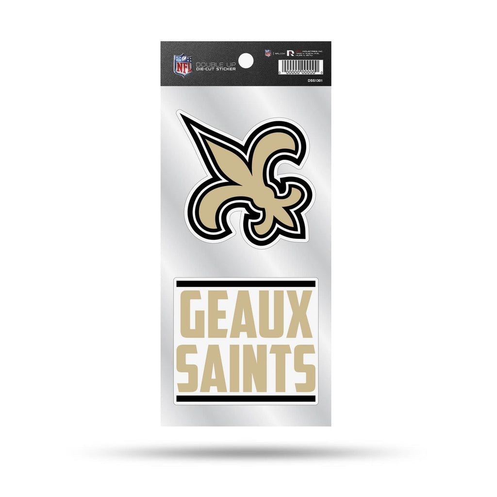 Rico NFL New Orleans Saints Double Up Die Cut Stickers 2-Piece Team Decals