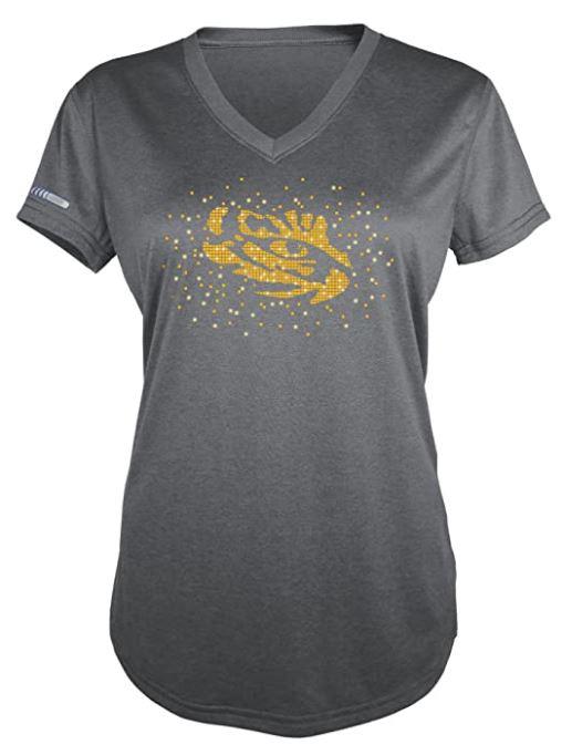 Majestic NCAA Women's LSU Tigers Particle V-Neck T-Shirt