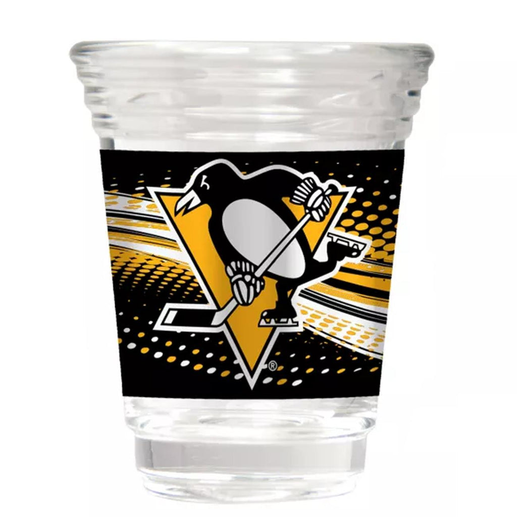 Great American Products NHL Pittsburgh Penguins Party Shot Glass w/Metallic Graphics Team 2oz.