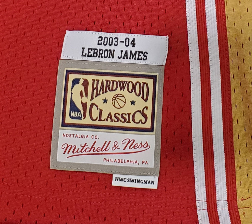Men's Mitchell & Ness LeBron James White Cleveland Cavaliers 2003-04  Hardwood Classics Swingman Jersey