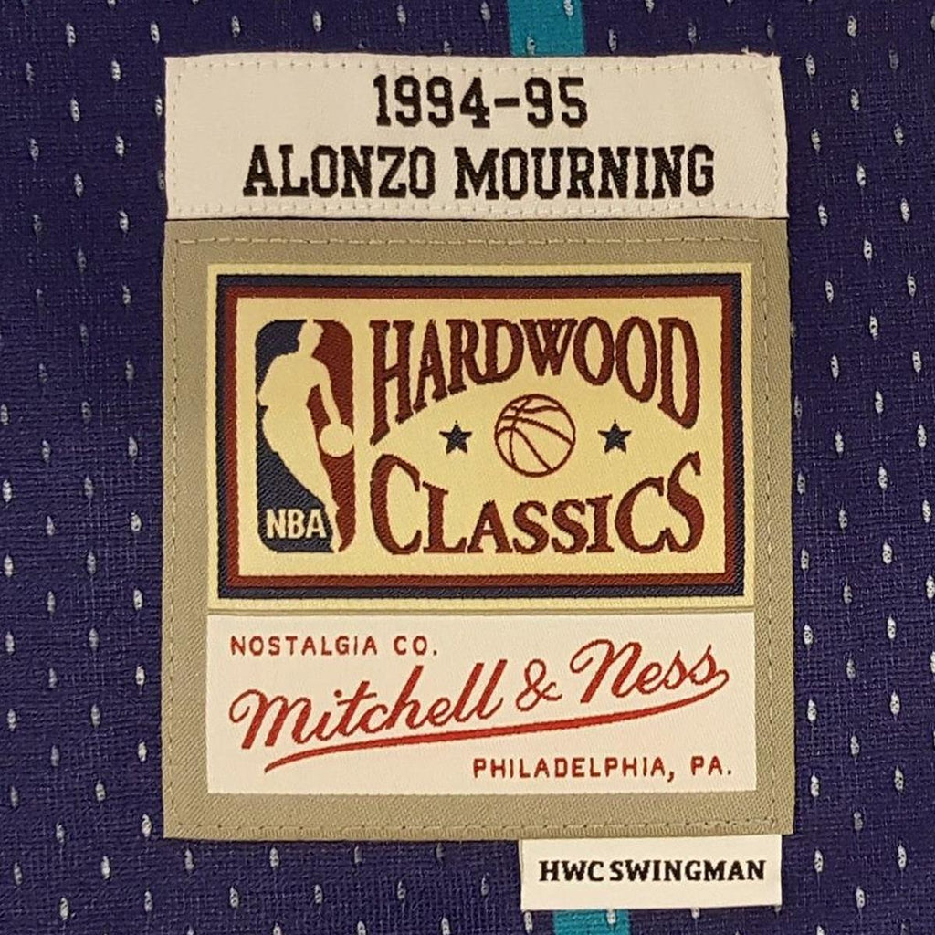 Vintage 94 Champion ALONZO MOURNING Purple CHARLOTTE HORNETS NBA