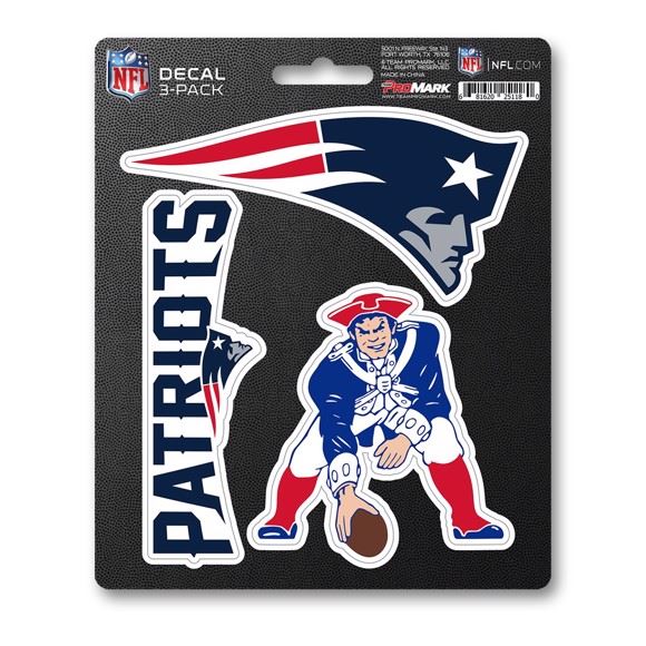 Fanmats NFL New England Patriots Team Decal - Pack of 3