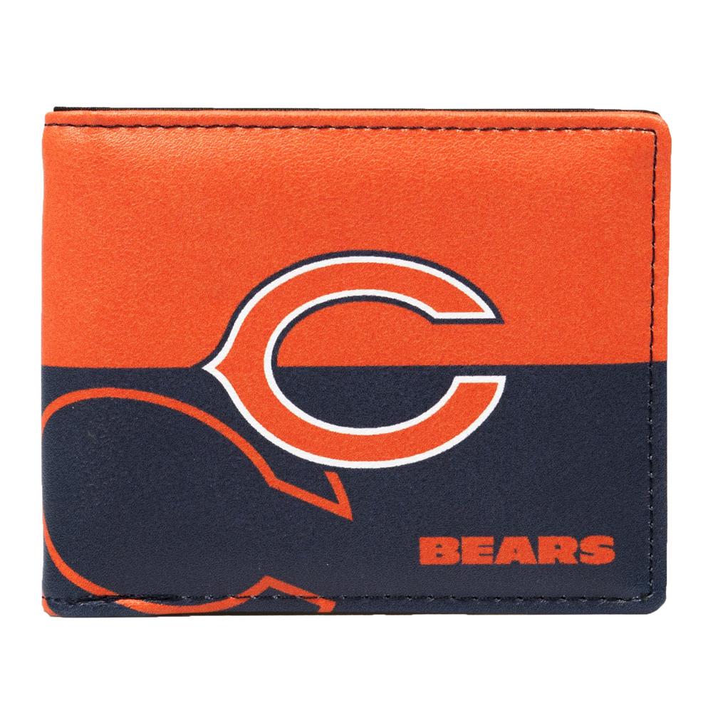 Little Earth NFL Unisex Chicago Bears Bi-Fold Wallet Navy/Orange One Size