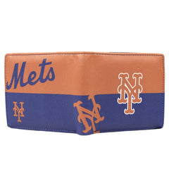 Little Earth MLB Unisex New York Mets Bi-Fold Wallet Orange/Blue One Size
