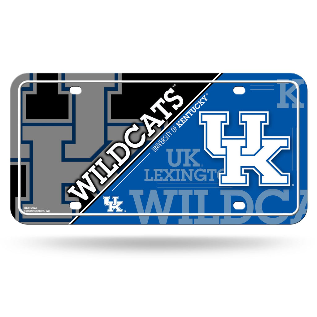 Rico NCAA Kentucky Wildcats Metal Auto Tag Front Plate Blue 6" X 12"