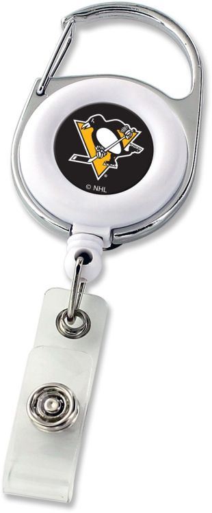 Aminco NHL Pittsburgh Penguins Premium Retractable Deluxe Clip Badge Reel