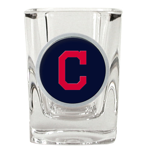 Great American Products MLB Cleveland Indians Metal "C" Emblem Square Shot Glass 2oz