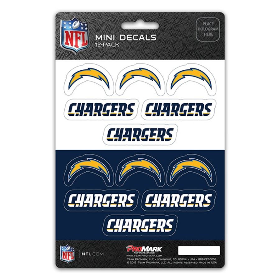 Team Promark NFL Los Angeles Chargers Mini Decals 12-Pack