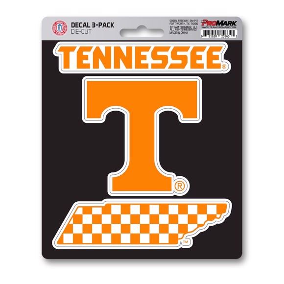 Fanmats NCAA Tennessee Volunteers Team Decal - Pack of 3