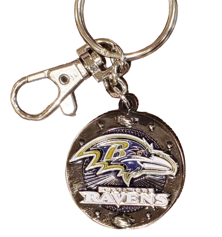 Aminco NFL Baltimore Ravens Impact Keychain, Silver, One Size