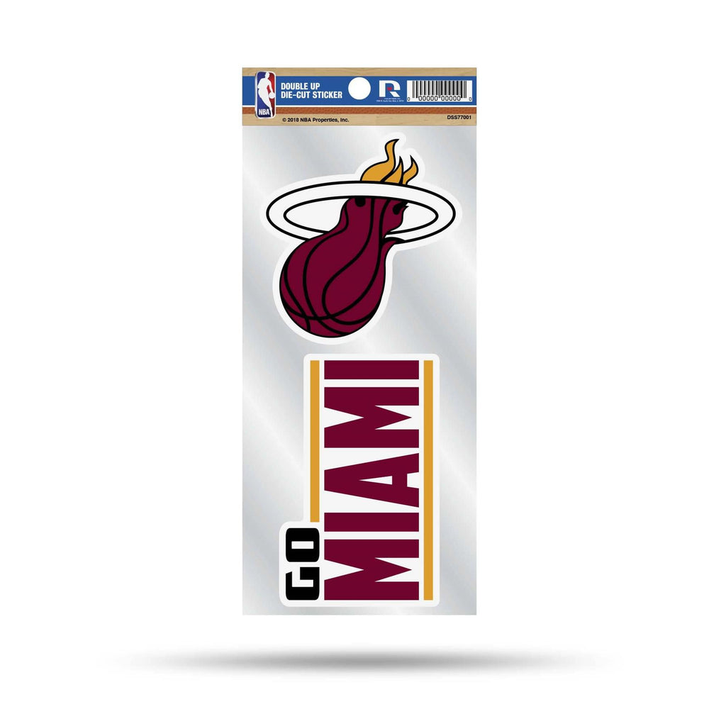 Rico NBA Miami Heat Double Up Die Cut Stickers 2-Piece Team Decals