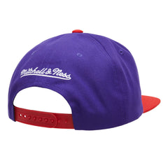 Mitchell & Ness NBA Men's Toronto Raptors Logo Bill Snapback Adjustable Hat Purple/Yellow