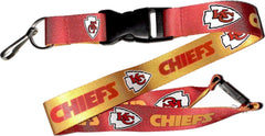 Aminco NFL Kansas City Chiefs Reversible Lanyard Keychain Badge Holder With Safety Clip