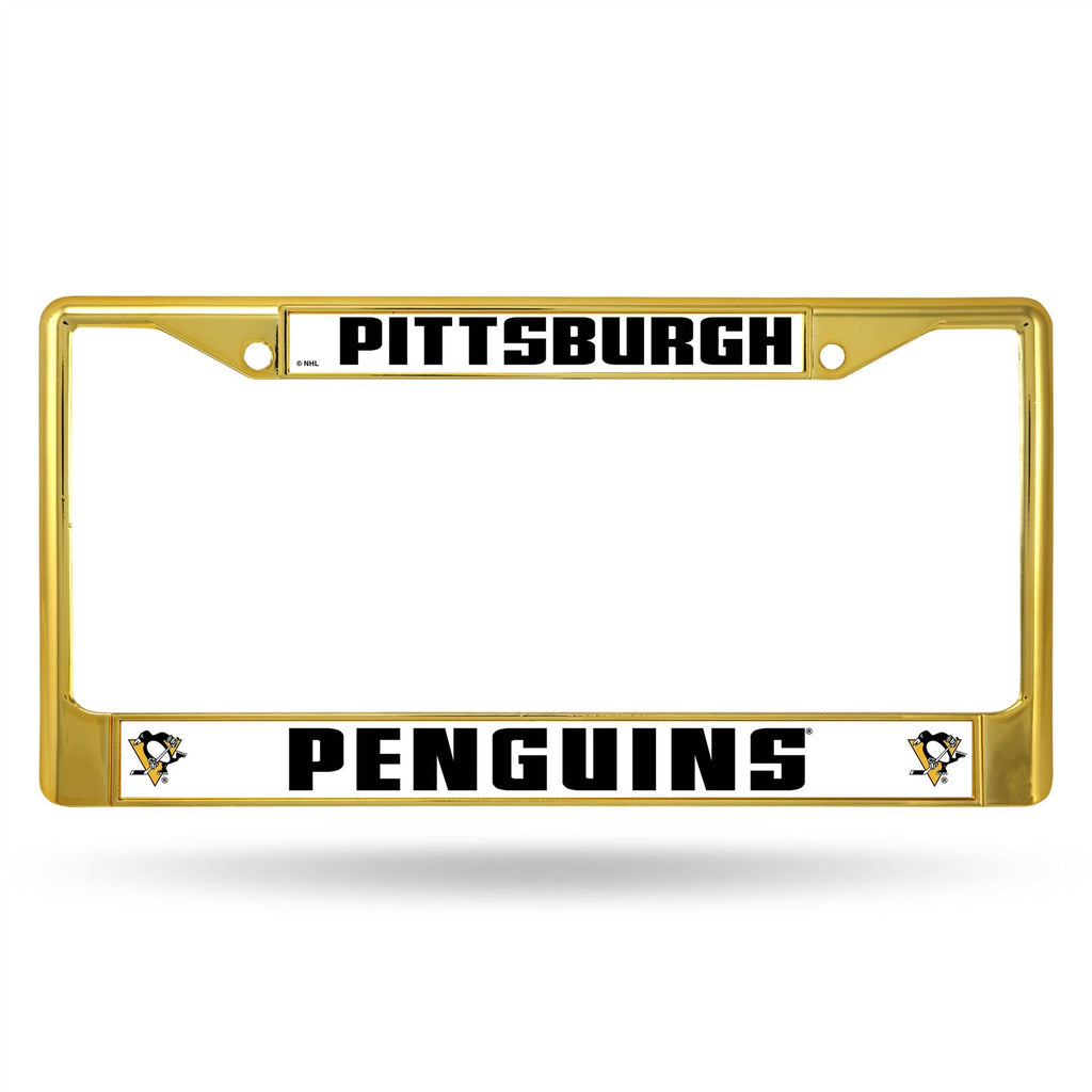 Rico NHL Pittsburgh Penguins Colored Auto Tag Chrome Frame FCC Gold