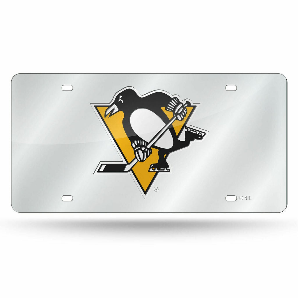 Rico NHL Pittsburgh Penguins Laser Cut Mirror Auto Tag Car License Plate LZS