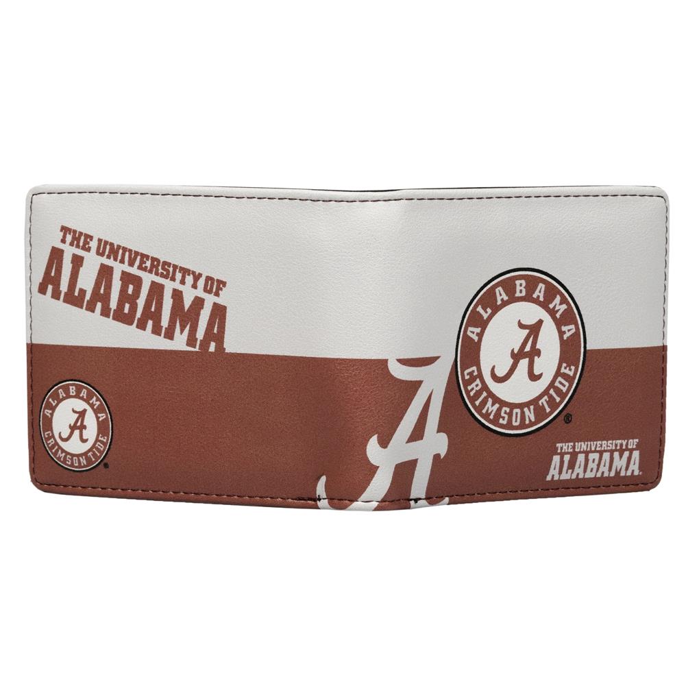 Little Earth NCAA Unisex Alabama Crimson Tide Bi-Fold Wallet Silver/Crimson Red One Size