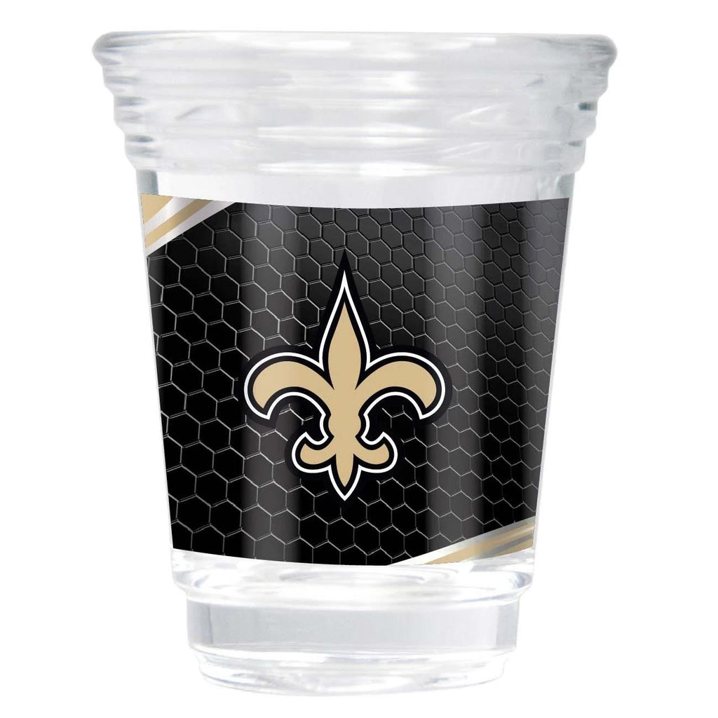 Great American Products NFL New Orleans Saints Party Shot Glass w/Metallic Graphics Team 2oz.