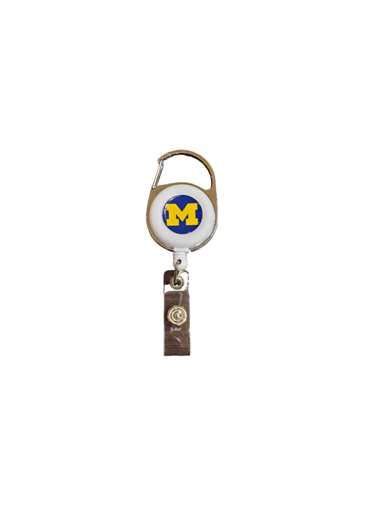 Aminco NCAA Michigan Wolverines Premium Retractable Deluxe Clip Badge Reel